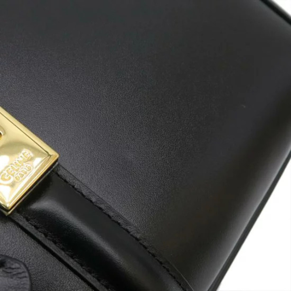 Celine Seize 16 bag satinated calfskin signature Black - Picture 4 of 9